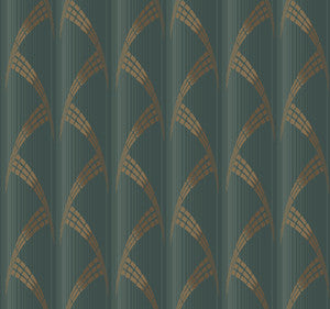 Metropolis Green Wallpaper by Antonina Vella