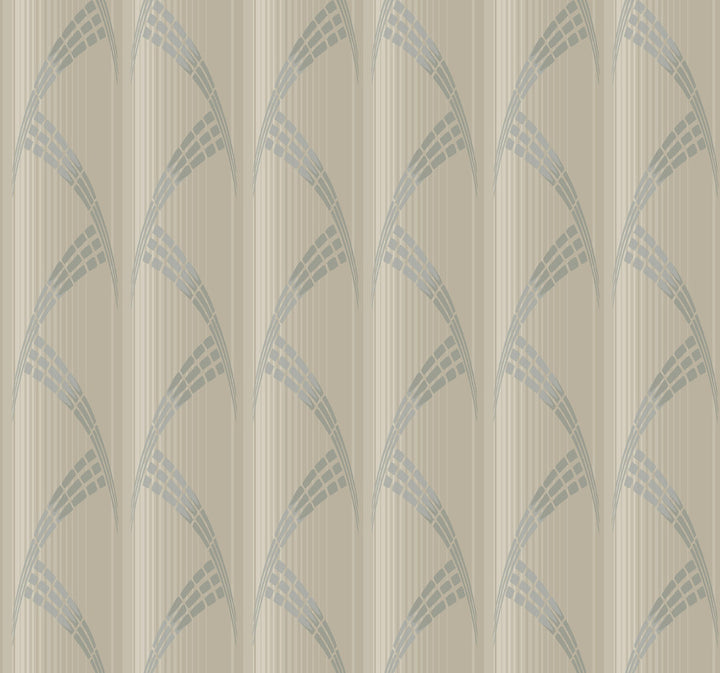 Metropolis Beige Wallpaper by Antonina Vella Antonina Vella Deco Covers about 60.8 square feet 27-in by 27-ft long roll Unpasted 25.25 - Fabric Carolina -