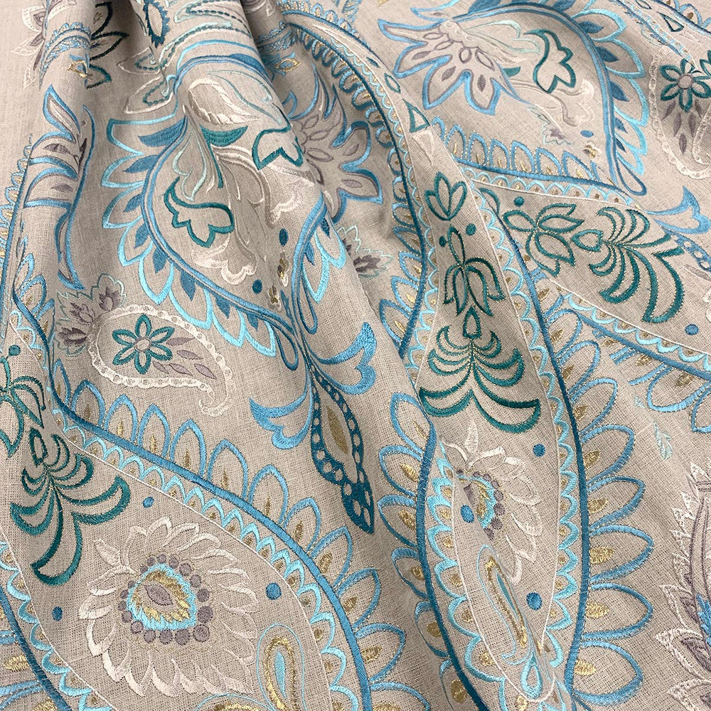 Capra Vivant by Magnolia Fabric - Prewashed 100% Linen, Emb Viscose India 8000 Horizontal: 27 and Vertical: 32 54 - Fabric Carolina -