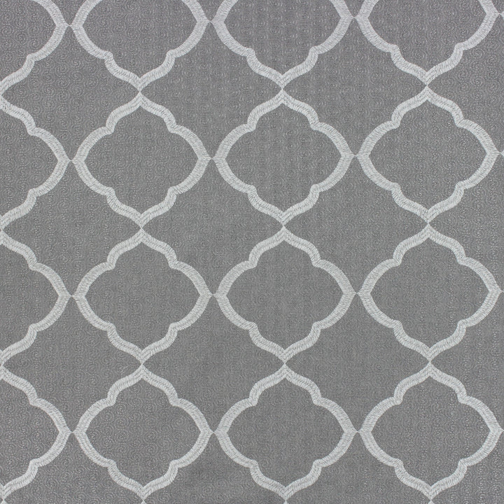 Capricorn Pewter by Richloom Fabric See sample 50% POLY, 50% COTTON BASE (100% VISCOSE EMB) USA or Imported N/A </p><p>Repeat: V6 x H6.25" 56" - Fabric Carolina -