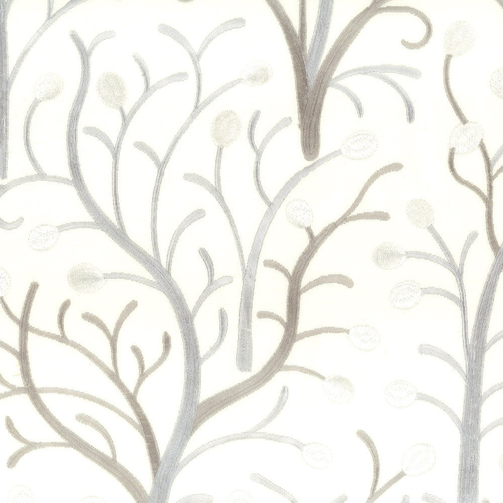 Captiva 2 Pewter by Stout Designer Fabric COMFORTABLE LIVING PLATINUM/SLATE 100%COT %BEMB INDIA Horizontal: 12.875 and Vertical: 15.5 51.5 in - Swanky Fabrics -