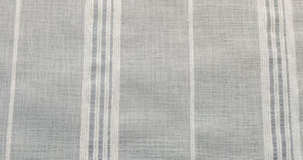 Casper Bleach White by Norbar Designer Fabric SHEER MADNESS 100% POLYESTER CHINA 3 1/2"H 118 - Swanky Fabrics -