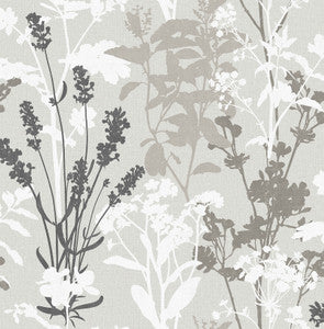 Meadow Grey Wild Flowers Wallpaper by Fine Decor