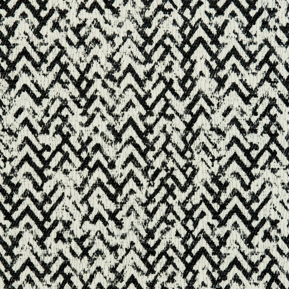 CB800-116 by Charlotte Designer Fabric Black & White 100% Woven Polyester Asia Exceeds 30,000 Wyzenbeek Rubs (Heavy Duty) Horizontal: 7" x Vertical: 7" 54 Inches - Swanky Fabrics -