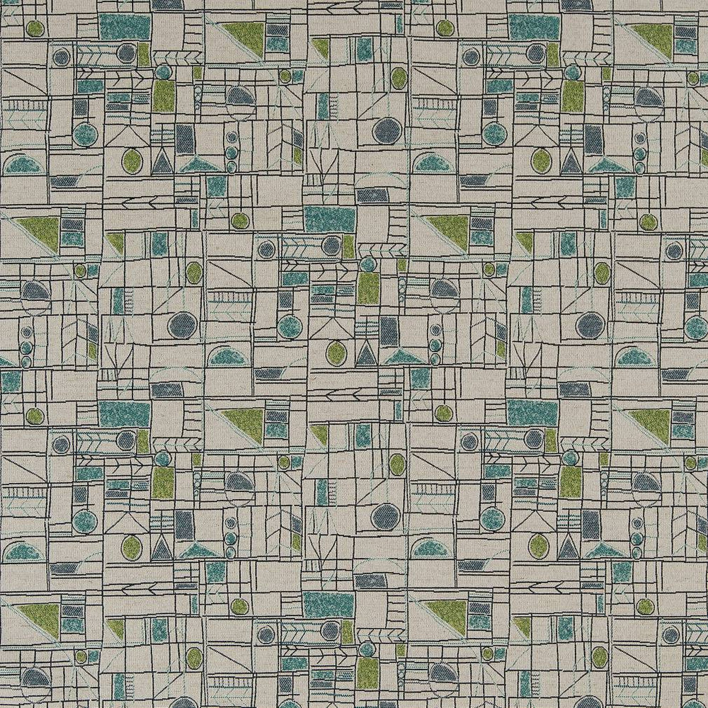 CB800-247 by Charlotte Fabric Blue, Green and Teal 85% Polyester, 10% Viscose, 5% Linen China Exceeds 100,000 Wyzenbeek Rubs (Heavy Duty) Horizontal 14" x Vertical 13.5" 54 Inches - Fabric Carolina -