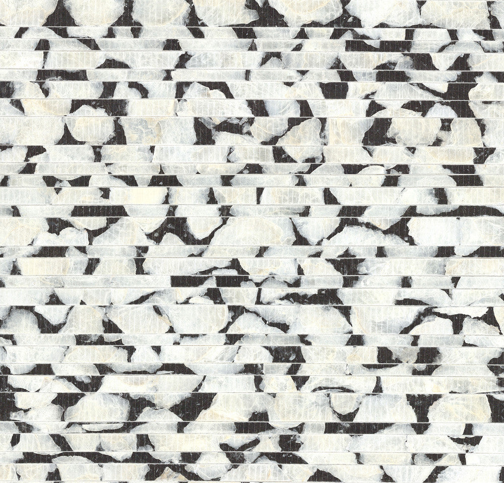 Capiz Offering Black & White Wallpaper by Carol Benson-Cobb Carol Benson-Cobb Signature Covers about 72 square feet 36-in by 24-ft long roll Unpasted 0 - Fabric Carolina -