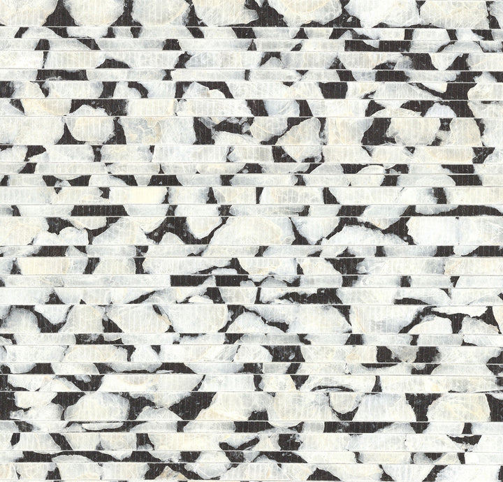 Capiz Offering Black & White Wallpaper by Carol Benson-Cobb Carol Benson-Cobb Signature Covers about 72 square feet 36-in by 24-ft long roll Unpasted 0 - Fabric Carolina -
