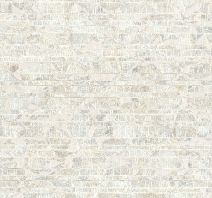 Capiz Offering White Pearl Wallpaper by Carol Benson-Cobb Carol Benson-Cobb Signature Covers about 72 square feet 36-in by 24-ft long roll Unpasted 0 - Fabric Carolina -