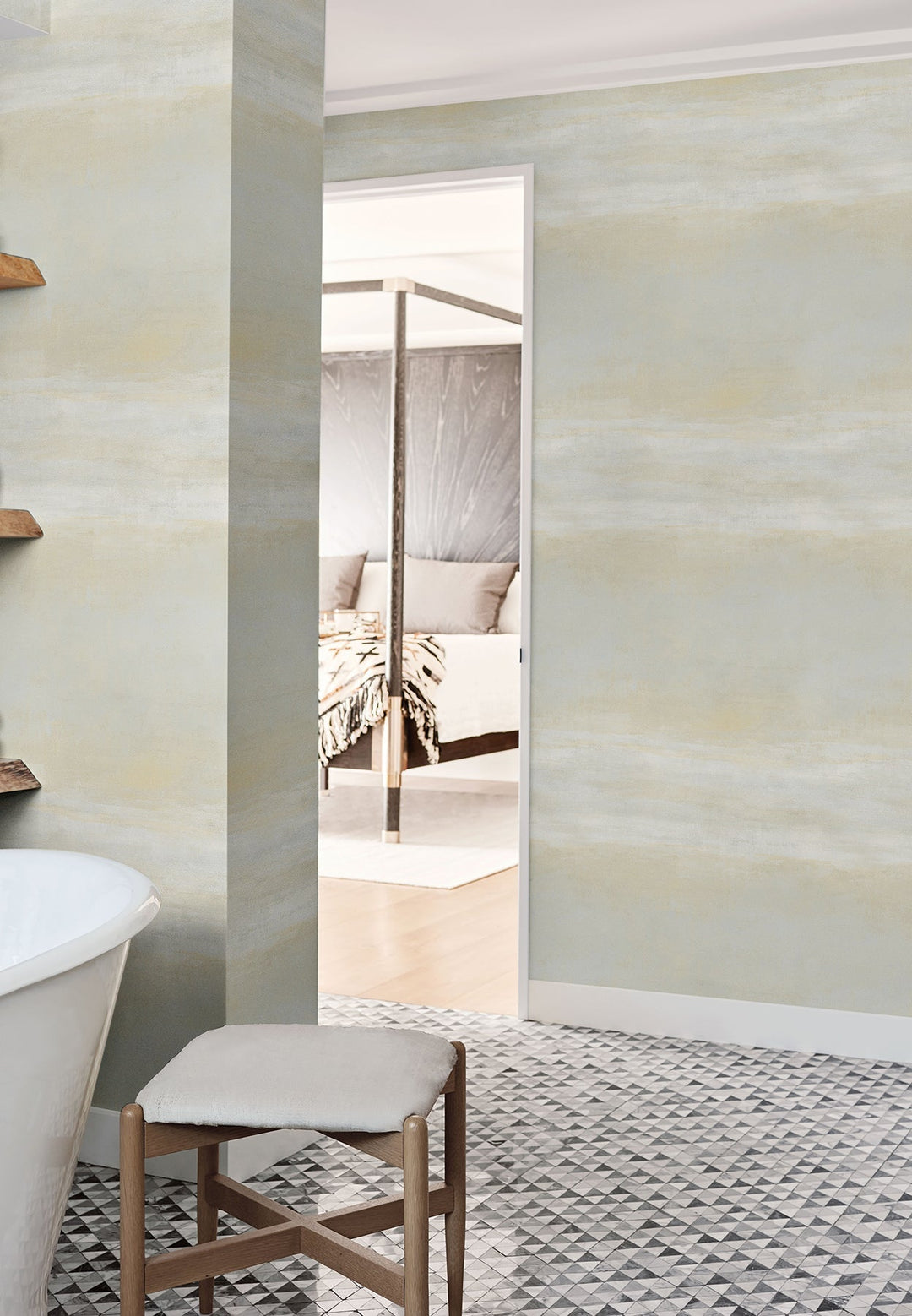 Serene Reflection Fog Wallpaper by Carol Benson-Cobb Designer