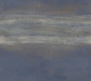 Serene Reflection Navy Wallpaper by Carol Benson-Cobb