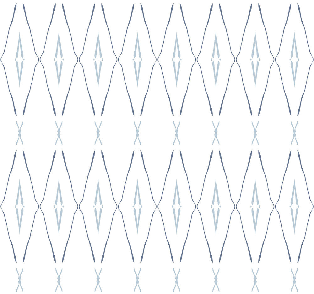 Artifact Silhouettes Indigo Wallpaper by Carol Benson-Cobb Carol Benson-Cobb Signature Covers about 60.8 square feet 27-in by 27-ft long roll Unpasted 25.25 - Fabric Carolina -