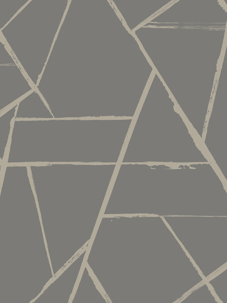 Intersect Grey Metallic Wallpaper by Carol Benson-Cobb Carol Benson-Cobb Signature Covers about 60.8 square feet 27-in by 27-ft long roll Unpasted 36 - Fabric Carolina -