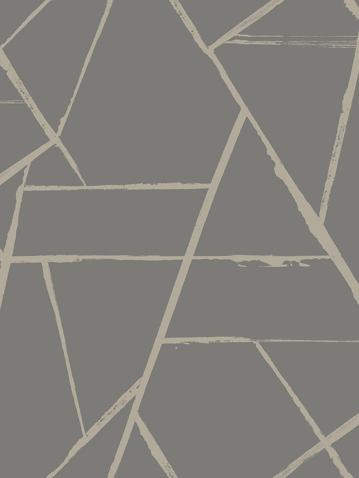 Intersect Grey Metallic Wallpaper by Carol Benson-Cobb Carol Benson-Cobb Signature Covers about 60.8 square feet 27-in by 27-ft long roll Unpasted 36 - Fabric Carolina -