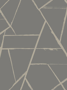 Intersect Grey Metallic Wallpaper by Carol Benson-Cobb