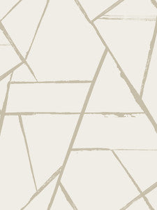 Intersect Beige Metallic Wallpaper by Carol Benson-Cobb