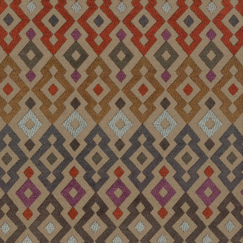 Casablanca (New) # 102 Navajo by Maxwell Fabric STUDIO-MARRAKESH 53% VISCOSE/25% POLYESTER
22% COTTON INDIA See sample </p><p>Repeat: Horizontal: 2.1" and Vertical: 14" 55" - Fabric Carolina -