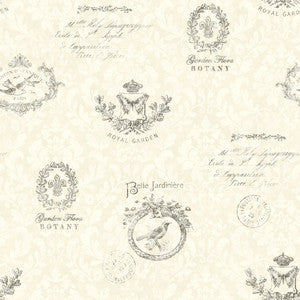 Belle Jardin Beige Block Print Wallpaper by Chesapeake