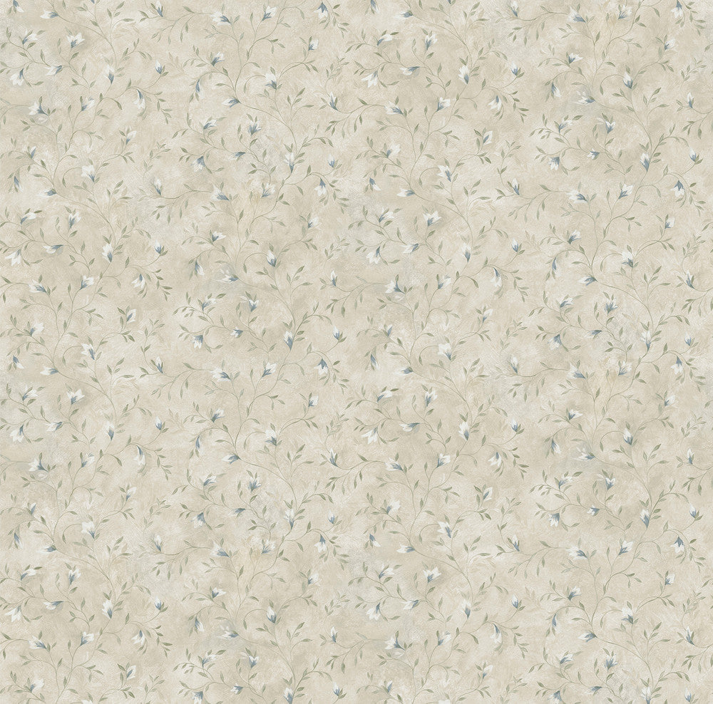 Folk Navy Trail Wallpaper by Chesapeake The Cottage Covers about 56.4 square feet 20.5-in by 33-ft long roll Prepasted 20.5 - Fabric Carolina -