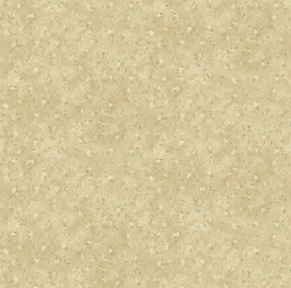 Folk Taupe Trail Wallpaper by Chesapeake The Cottage Covers about 56.4 square feet 20.5-in by 33-ft long roll Prepasted 20.5 - Fabric Carolina -