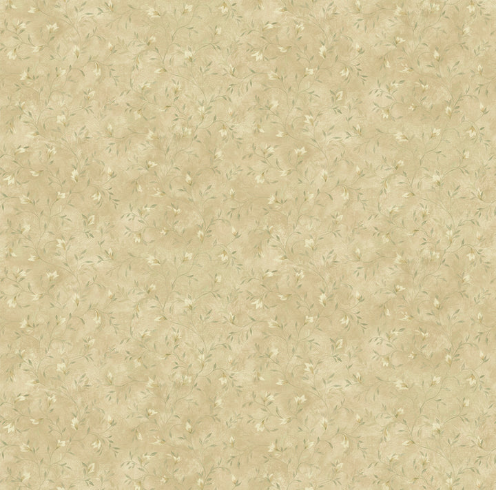 Folk Taupe Trail Wallpaper by Chesapeake The Cottage Covers about 56.4 square feet 20.5-in by 33-ft long roll Prepasted 20.5 - Fabric Carolina -
