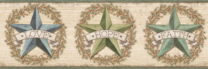 Faith Teal Barn Star Wallpaper by Chesapeake