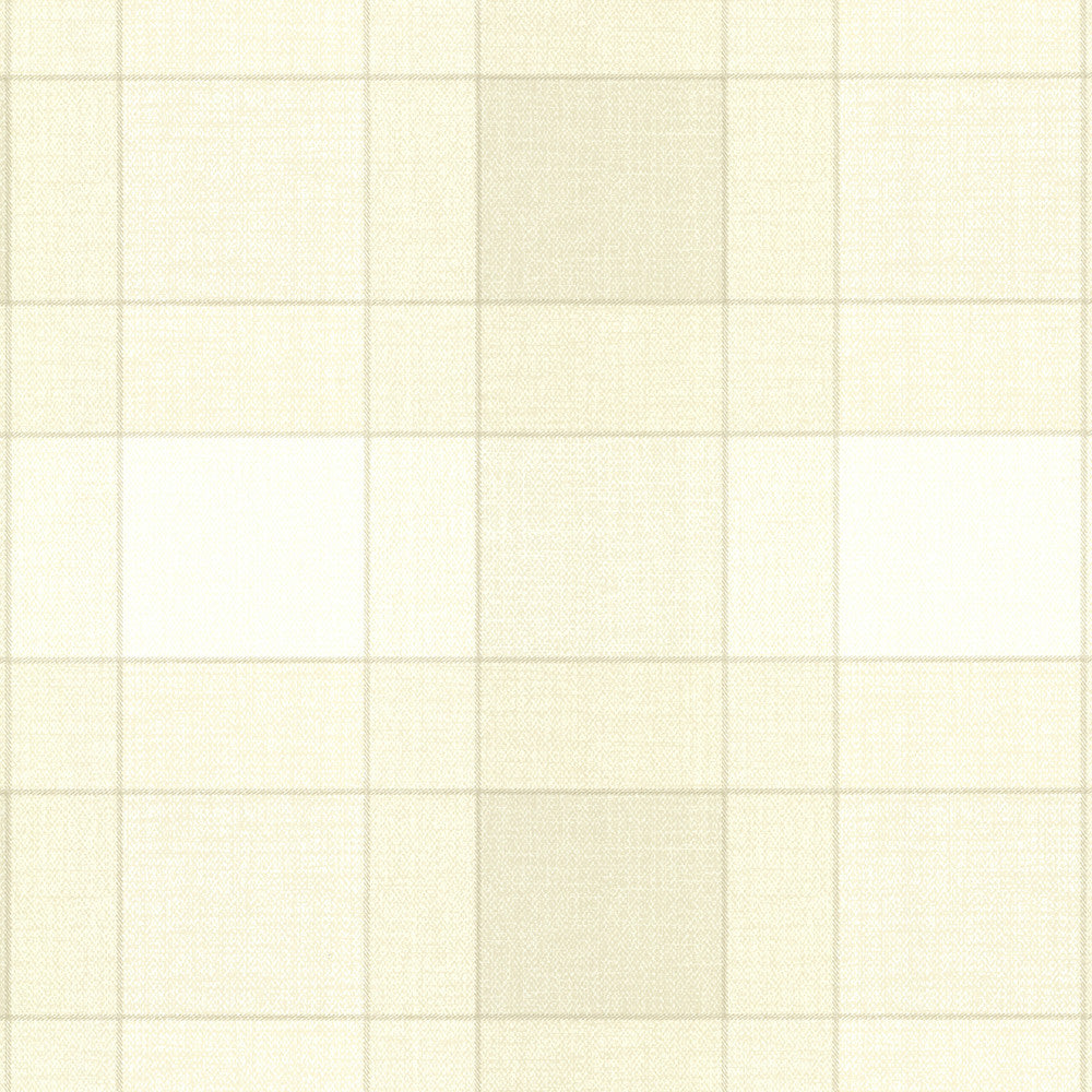 Kieran Cream Wool Plaid Wallpaper by Warner Studios Encore Covers about 56.4 square feet 20.5-in by 33-ft long roll Unpasted 20.5 - Fabric Carolina -