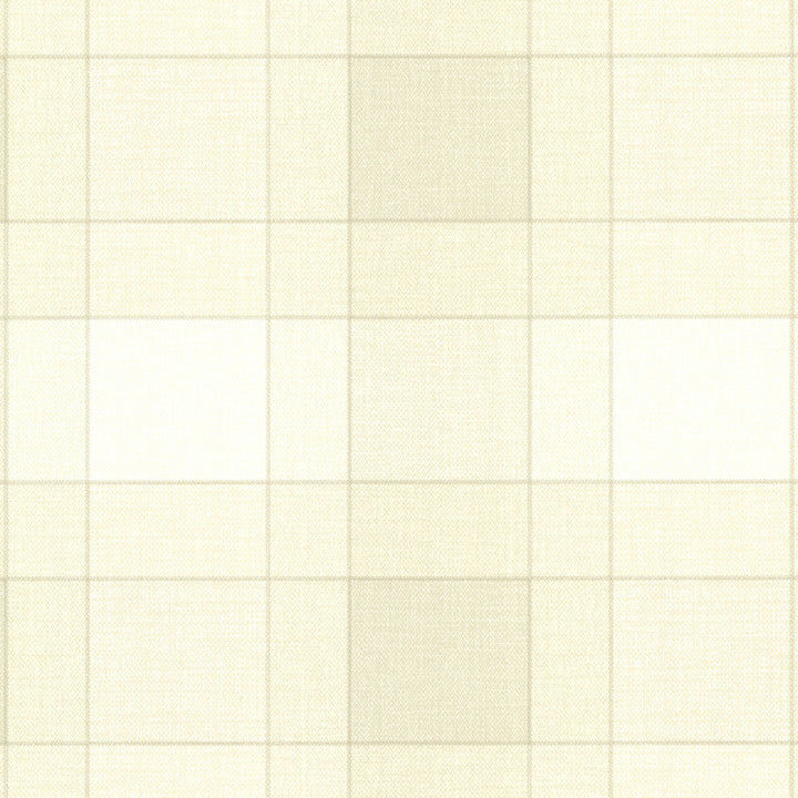 Kieran Cream Wool Plaid Wallpaper by Warner Studios Encore Covers about 56.4 square feet 20.5-in by 33-ft long roll Unpasted 20.5 - Fabric Carolina -