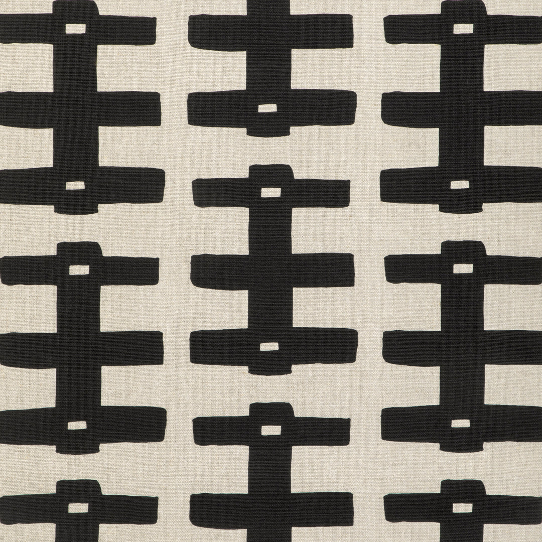 Bridge - Black/Natural By Caroline Cecil Textiles Fabric