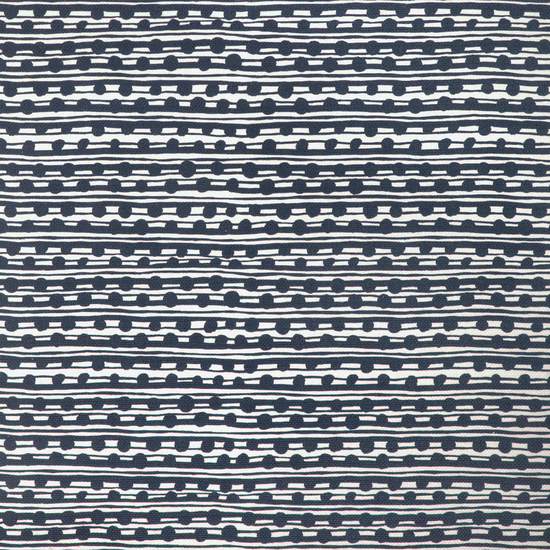 Gamal - Dark Navy/Oyster By Caroline Cecil Textiles Fabric
