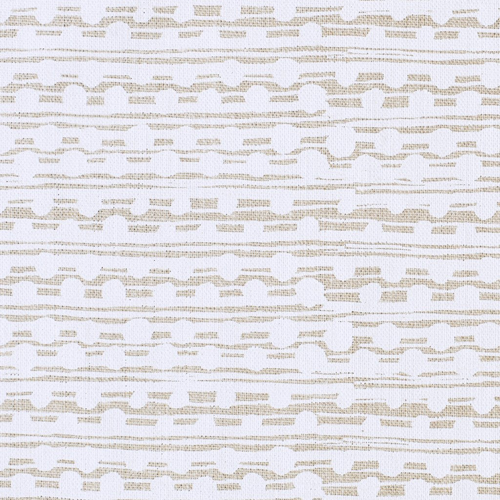 Gamal - White/Natural By Caroline Cecil Textiles Fabric