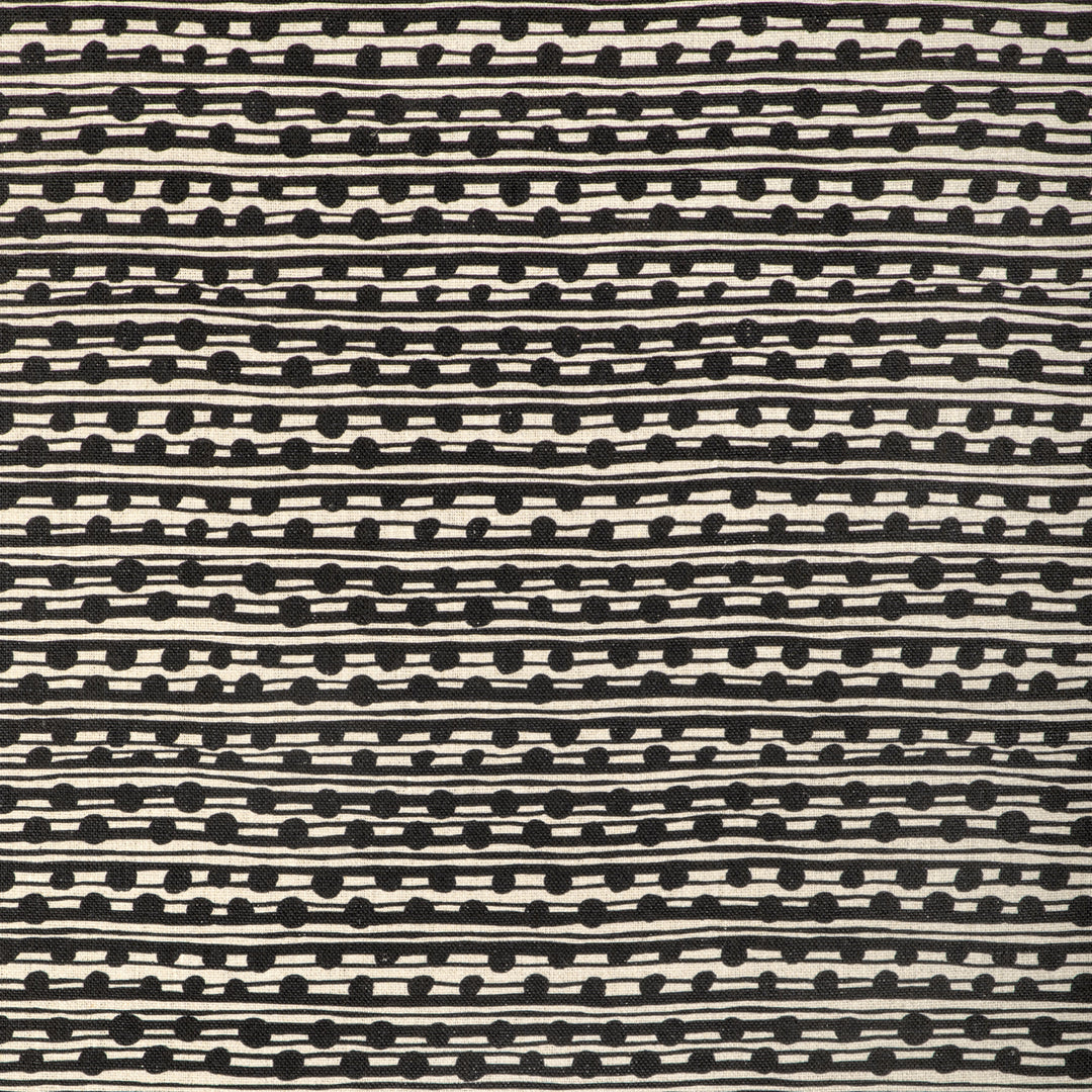 Gamal - Black/Natural By Caroline Cecil Textiles Fabric