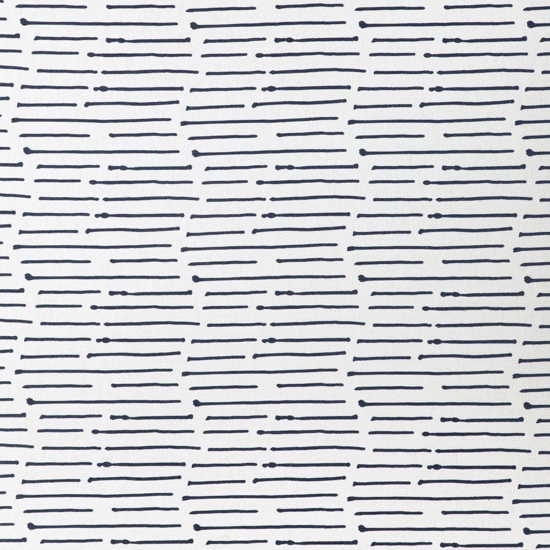 Ink Stripe - Dark Navy/Oyster By Caroline Cecil Textiles Fabric