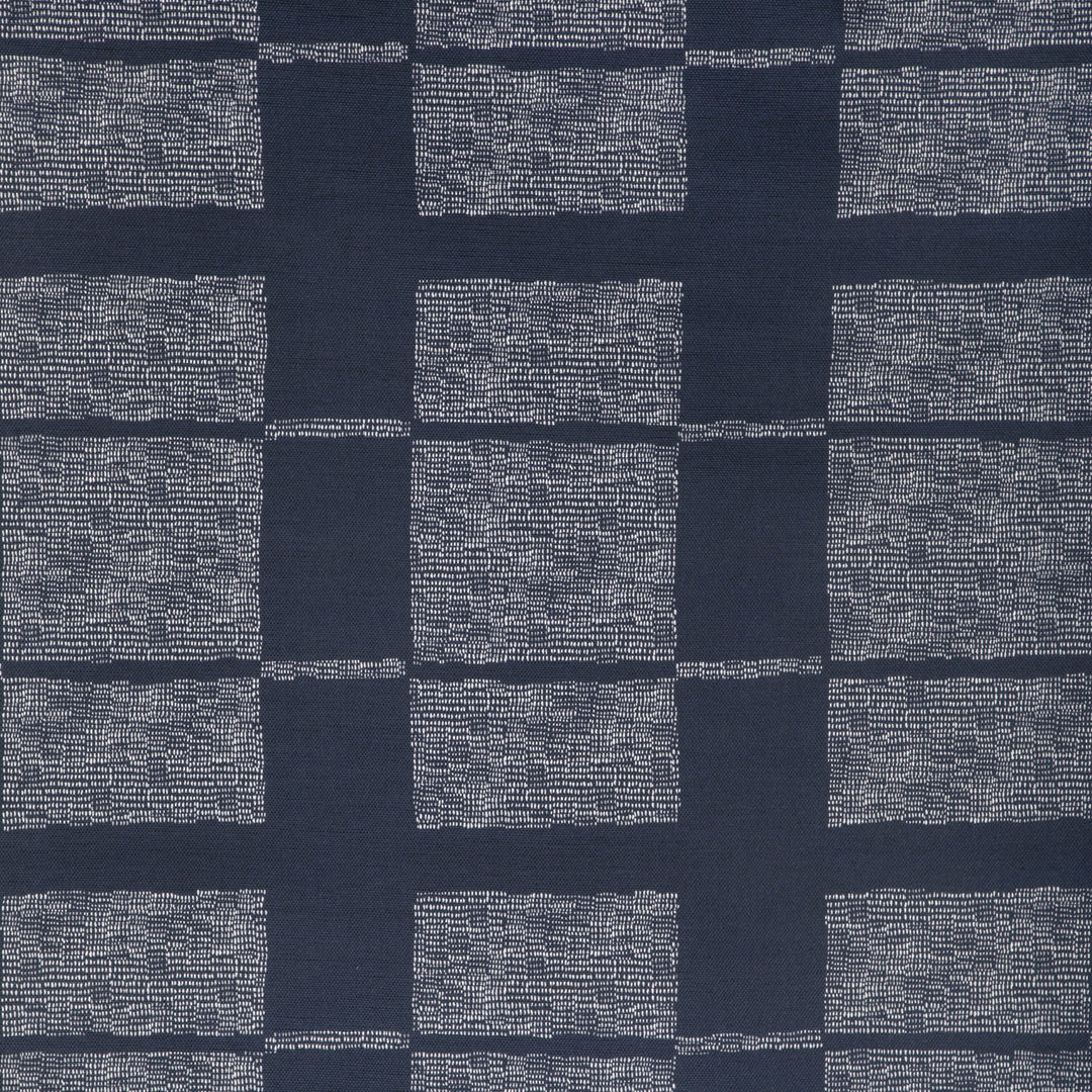 Reed - Dark Navy/Oyster By Caroline Cecil Textiles Fabric