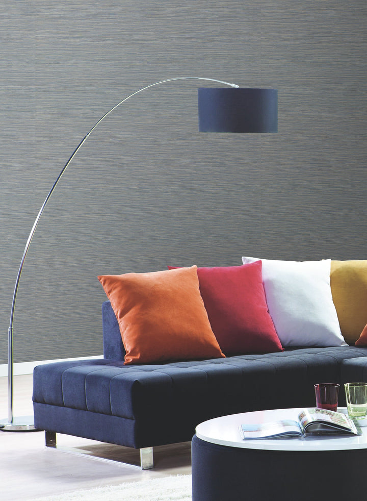 Ramie Weave Blue Wallpaper by York Wallcoverings Designer