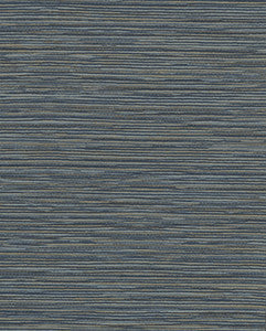 Ramie Weave Grasscloth Dark Blue Metallic Wallpaper by York Wallcoverings