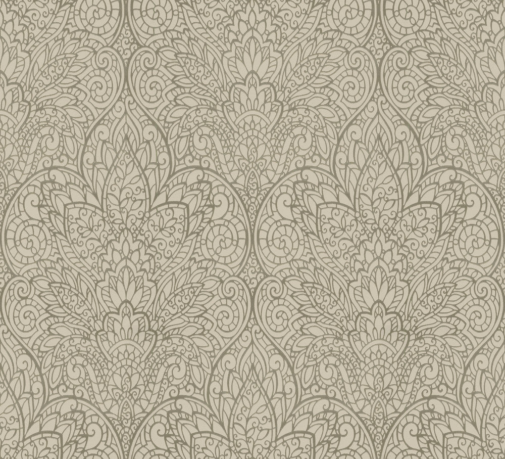 Paradise Brown Metallic Wallpaper by Candice Olson Candice Olson Decadence Covers about 57.2 square feet 20.8-in by 33-ft long roll Unpasted 25.25 - Fabric Carolina -