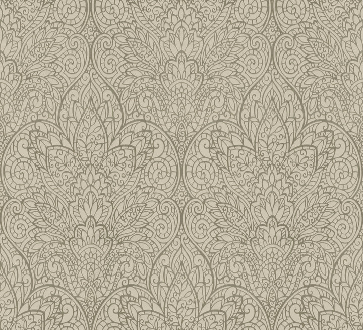 Paradise Brown Metallic Wallpaper by Candice Olson Candice Olson Decadence Covers about 57.2 square feet 20.8-in by 33-ft long roll Unpasted 25.25 - Fabric Carolina -