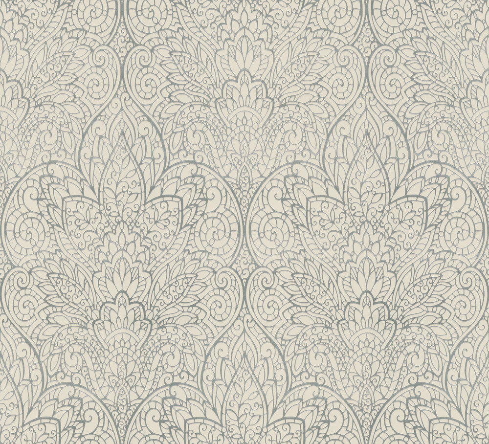 Paradise Grey Metallic Wallpaper by Candice Olson Candice Olson Decadence Covers about 57.2 square feet 20.8-in by 33-ft long roll Unpasted 25.25 - Fabric Carolina -