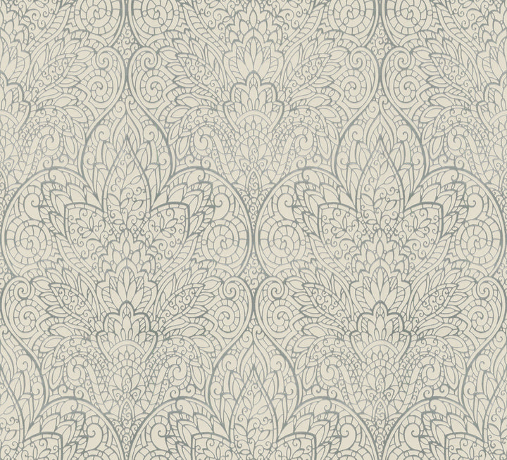 Paradise Grey Metallic Wallpaper by Candice Olson Candice Olson Decadence Covers about 57.2 square feet 20.8-in by 33-ft long roll Unpasted 25.25 - Fabric Carolina -