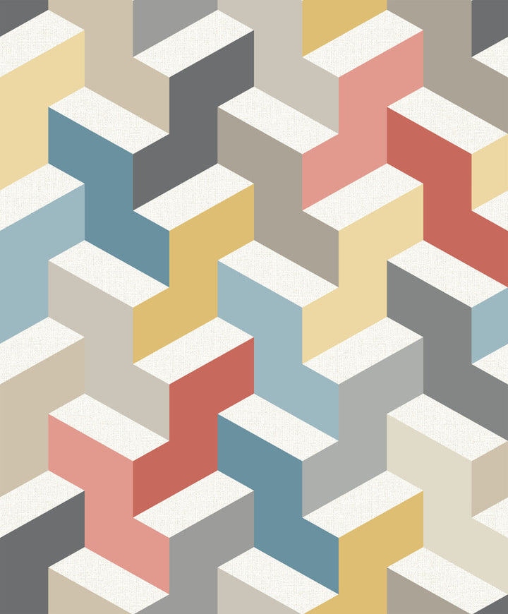 Orange The Right Angle Wallpaper by York Wallcoverings Prism Covers about 57.2 square feet 20.8-in by 33-ft long roll Unpasted 25.2 - Fabric Carolina -