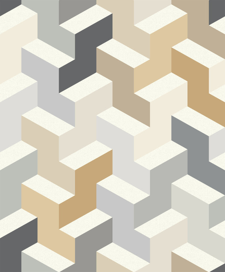 Yellow The Right Angle Wallpaper by Inspired by Color Culture Club Covers about 57.2 square feet 20.8-in by 33-ft long roll Unpasted 25.2 - Fabric Carolina -