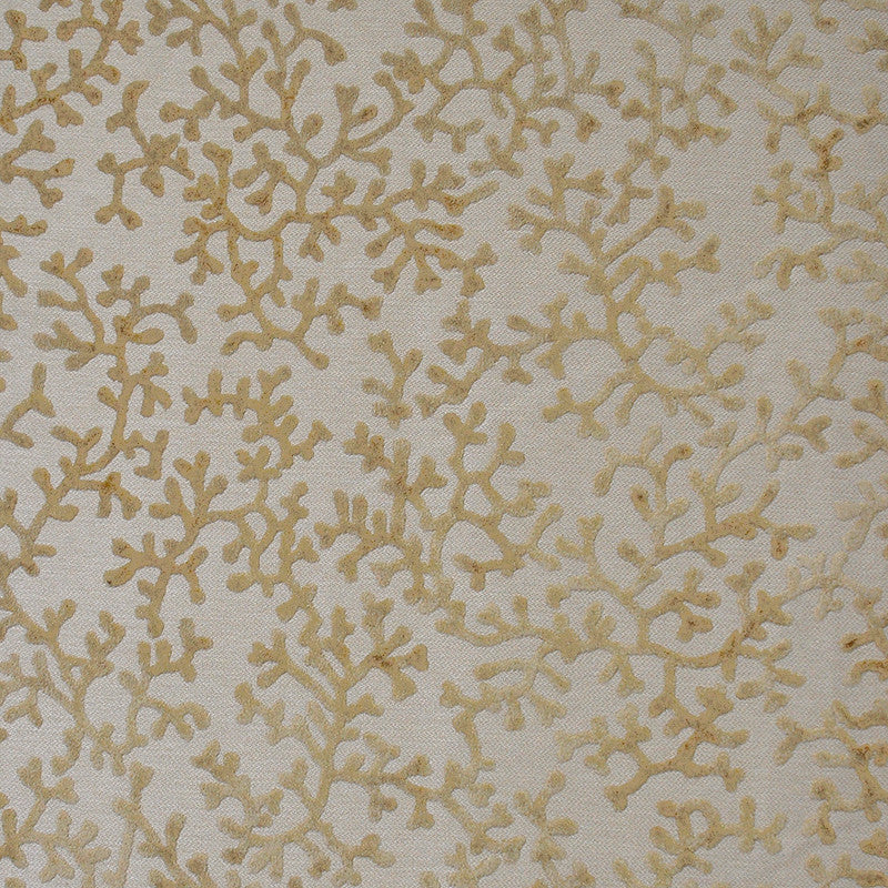 Coralline # 543 Corsica by Maxwell Fabric COLOR THEORY-VOL.II FOOL'S GOLD 72% POLYESTER/28% VISCOSE CHINA See sample </p><p>Repeat: Horizontal: 19.3" and Vertical: 15" 55" - Fabric Carolina -