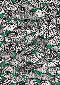 Dara Green Jolly Brollies Wallpaper by ohpopsi