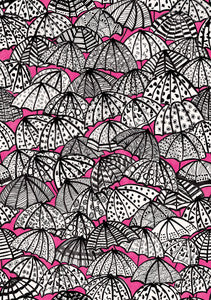 Dara Raspberry Jolly Brollies Wallpaper by ohpopsi