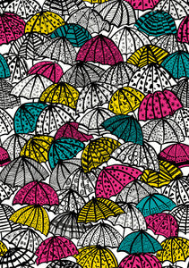 Dara Fuschia Jolly Brollies Wallpaper by ohpopsi