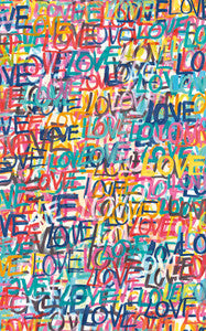 Indio Multicolor Love Scribble Wallpaper by ohpopsi