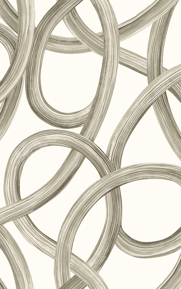 Calix White Twisted Geo Wallpaper by ohpopsi Concept Covers about 54.2 square feet 19.7-in by 33-ft long roll Unpasted 31.5 - Fabric Carolina -