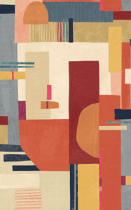 Rhodes Red Blocs Wallpaper by ohpopsi