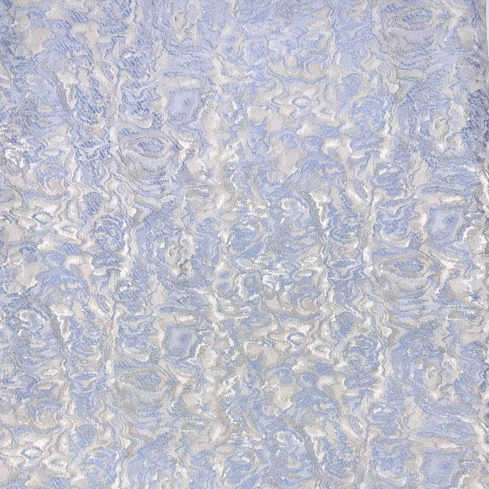 Le Krisel Cerulean by Europatex Fabric Le Krisel 100% Polyester 15.00" H, 7.00" V 118.00 inches - Fabric Carolina -