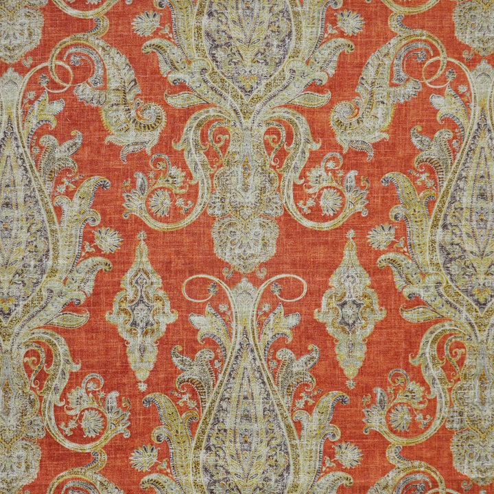 Cypress # 511 Tomato by Maxwell Fabric PRINT GALLERY 55% LINEN/45% RAYON CHINA V-25.25"H-27" 54" - Fabric Carolina -